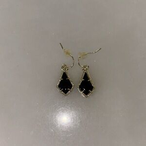 Kendra Scott Black and Gold Dangle Earrings